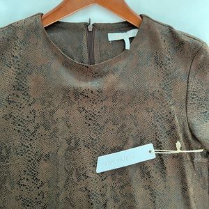 Brand new Harper Wren brown animal print shift dress